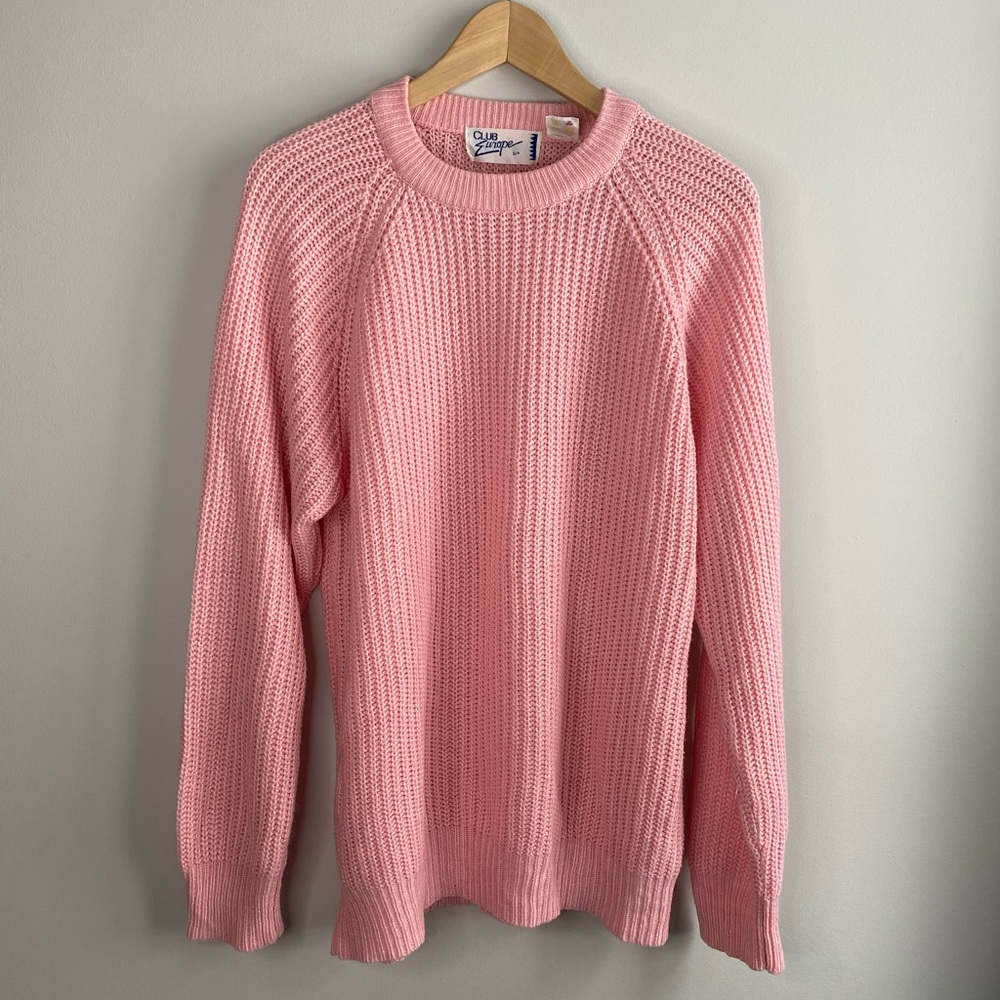 VINTAGE 80s Solid Knit Crewneck Sweater